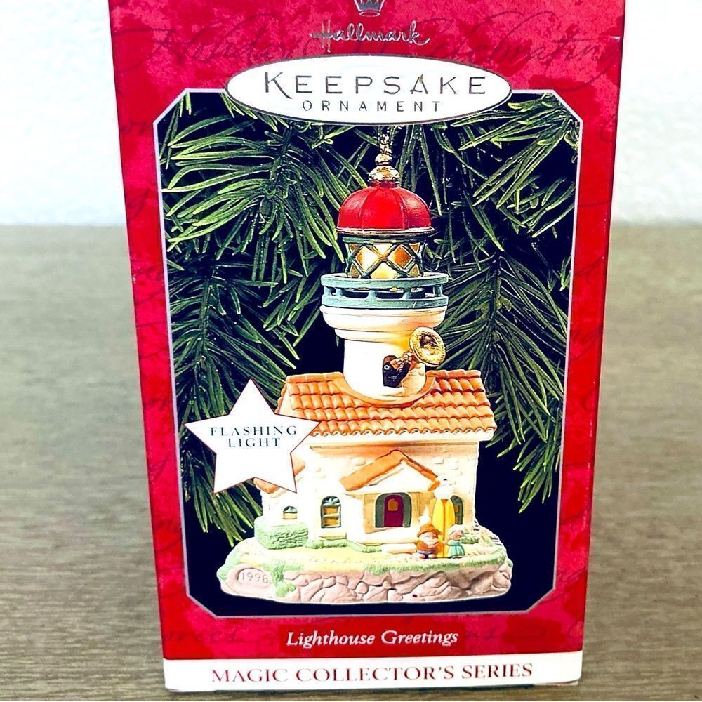 Hallmark Lighthouse Greetings Lighted Christmas Ornament